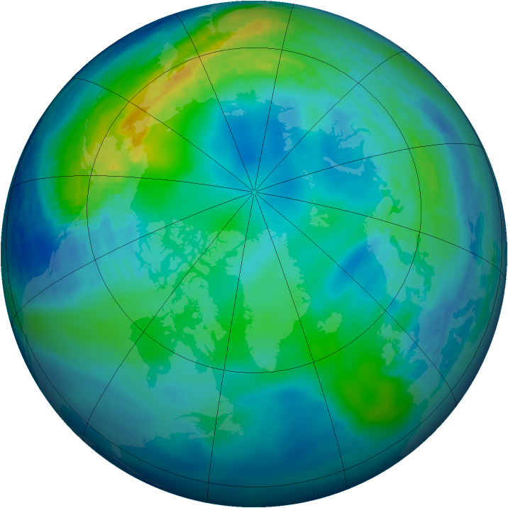 Arctic ozone map for 03 November 1994